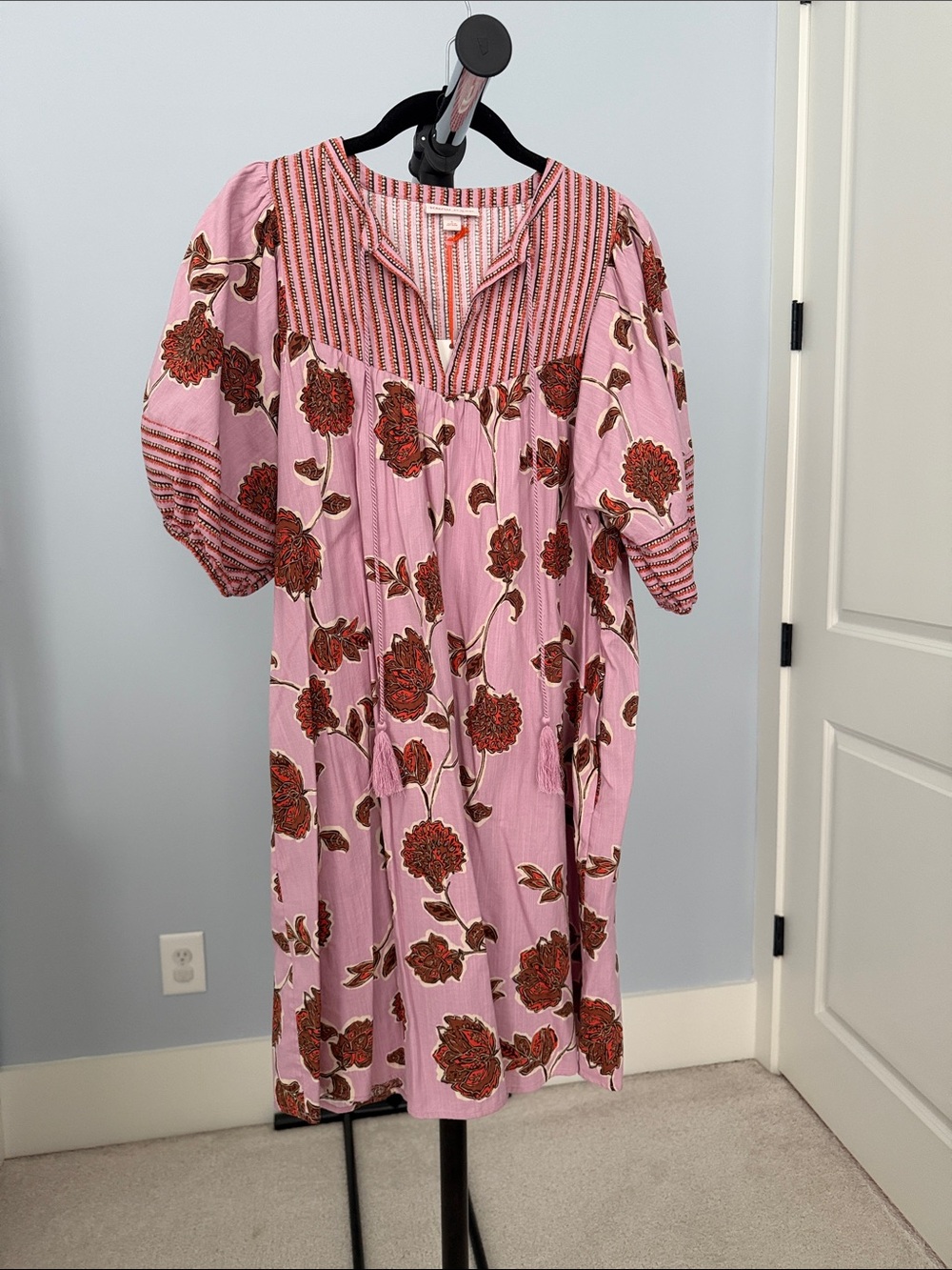 Pink Floral Block Print Dress